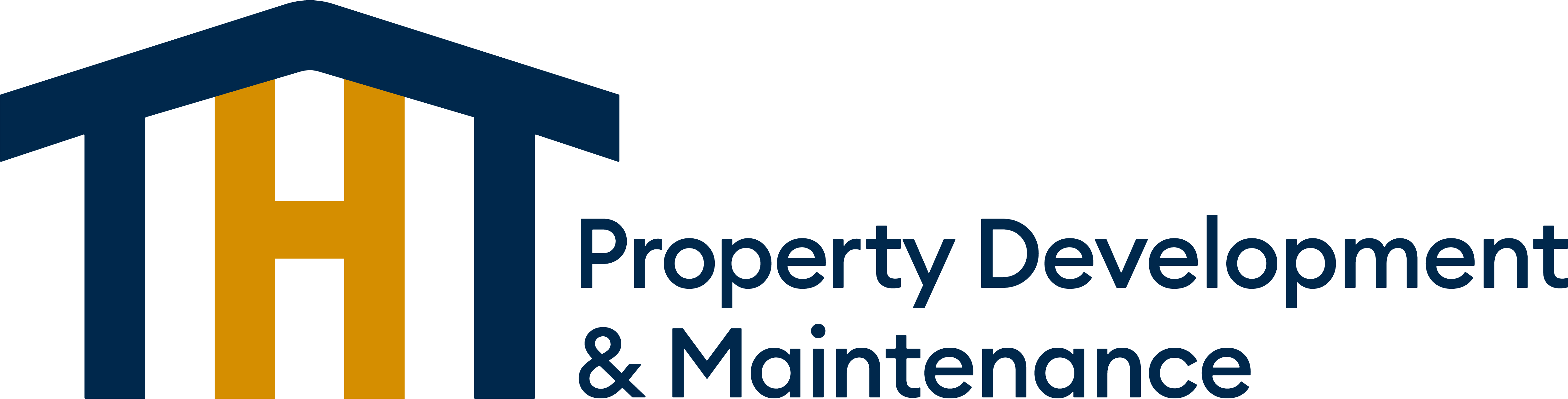 THT Property Development logo, blue and gold variant